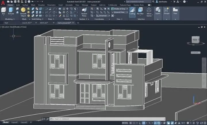 3d designe on autocad in Architectural home designs