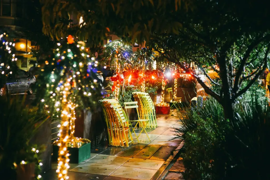 Temporary christmas yard built for holiday innovation.
